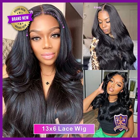 13x6 Lace Front Wig Human Hair Body Wave 180 Density Glueless 26 Inch